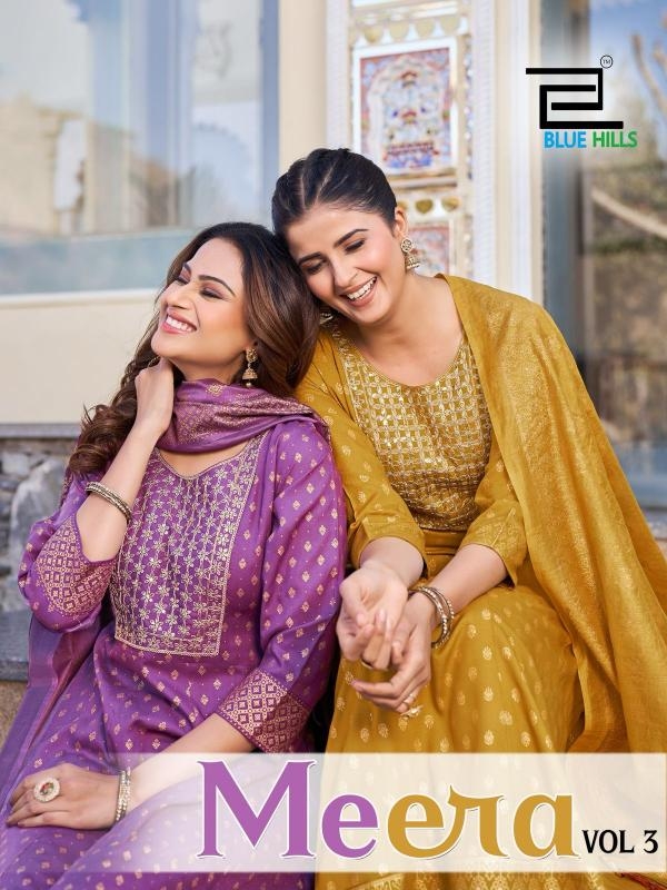blue hills meera vol 3 series 3001-3007 rayon wholesale suit 
