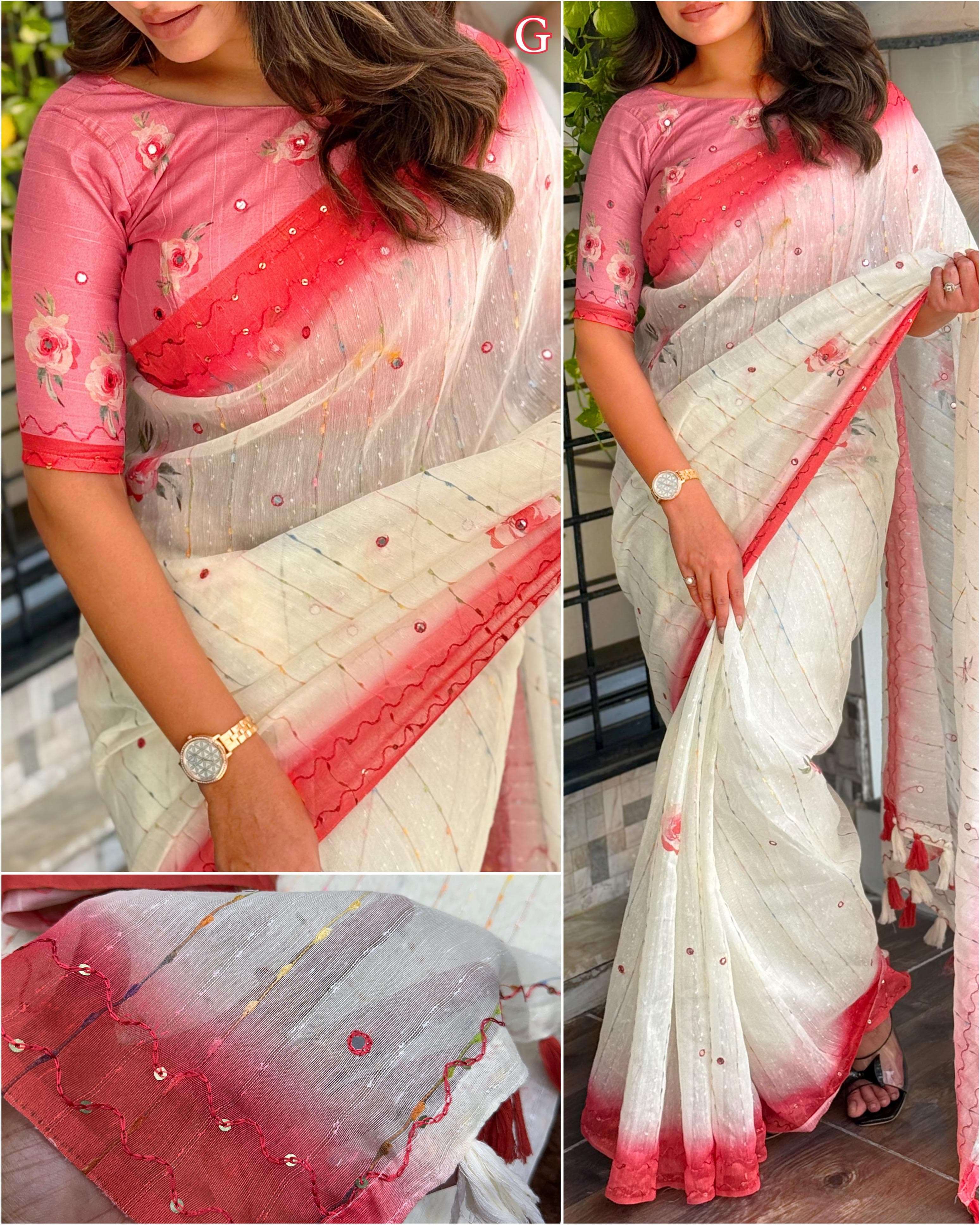 Bt-56 grishma designer gadhwal linen cotton wholesale saree