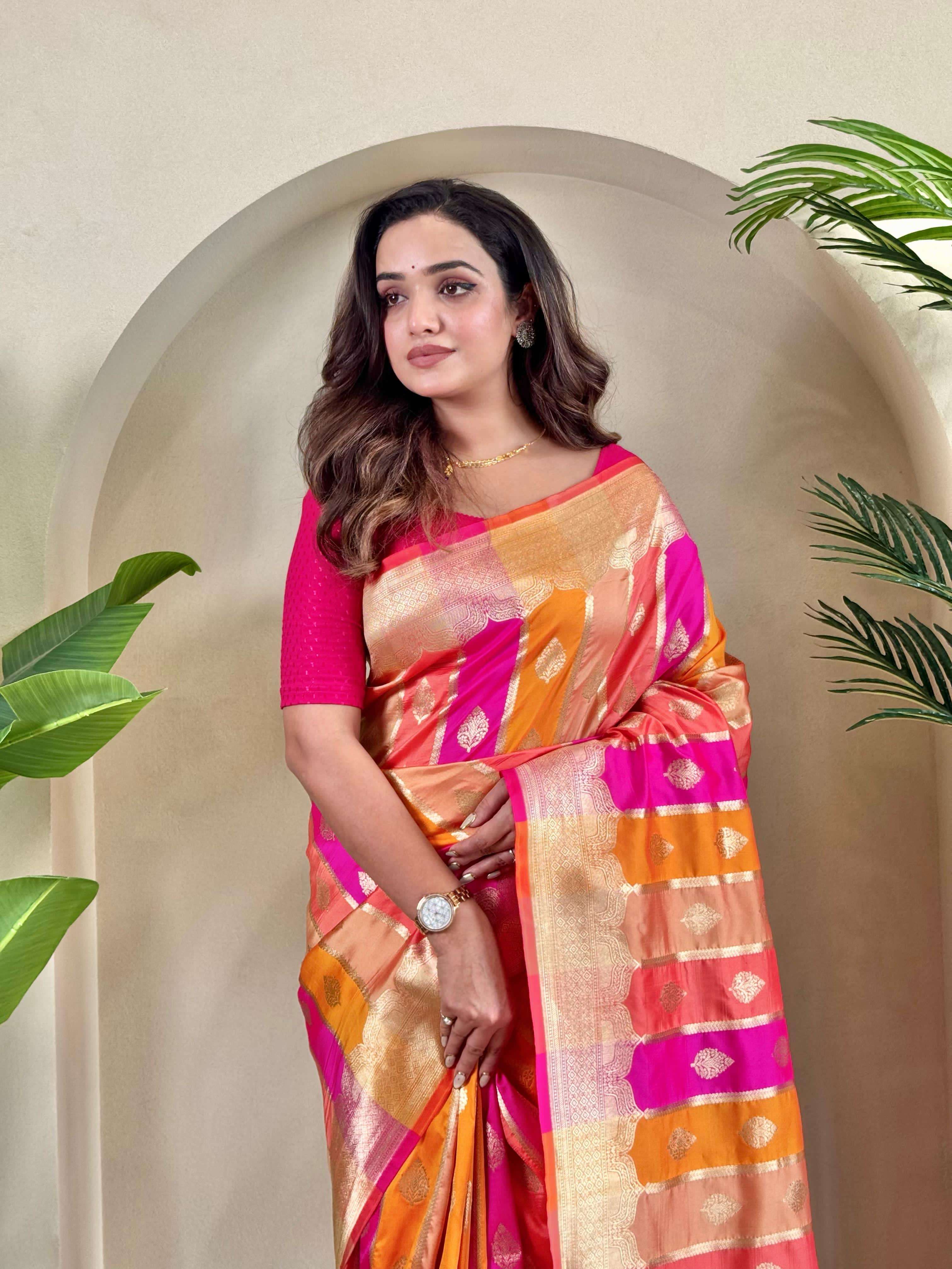 Bt-56 meenakshi premium banarasi satin wholesale saree