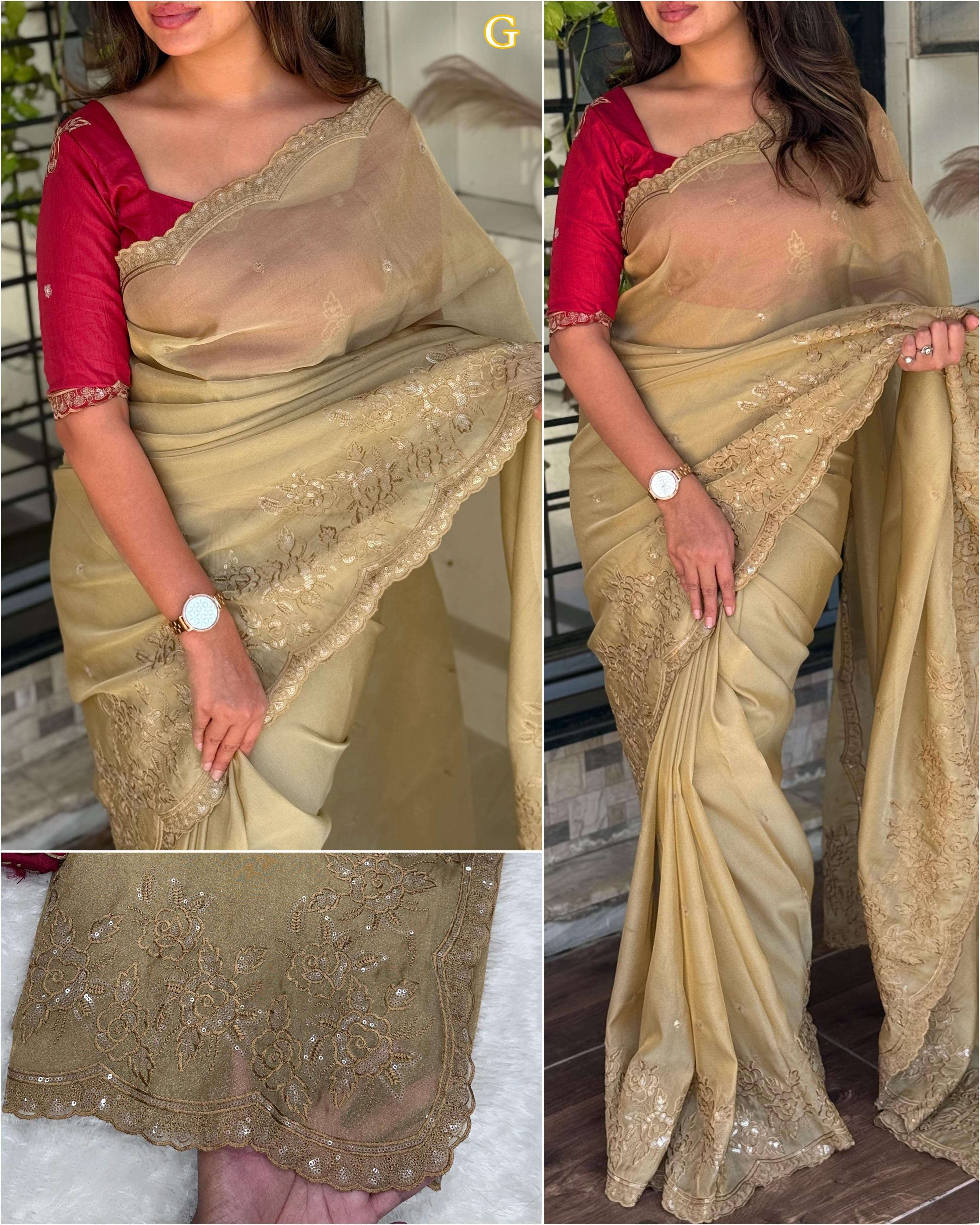BT-56 noor Taspa organza wholesale saree