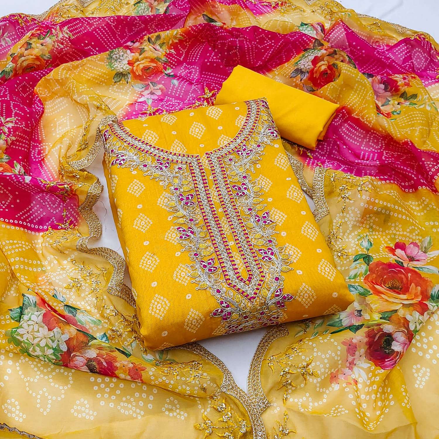btm-1125 designer chanderi digital print work wholesale suit