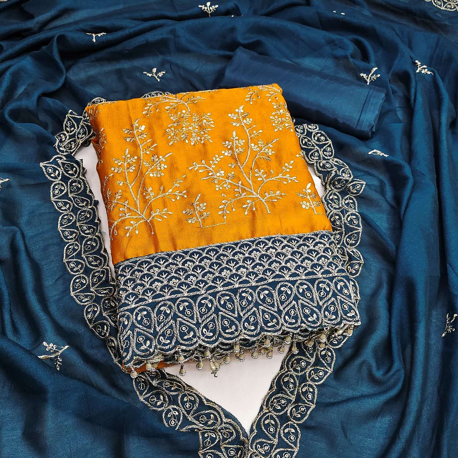 btm-264 VICHITRA SILK WORK AND JALAR LACE wholesale suit 