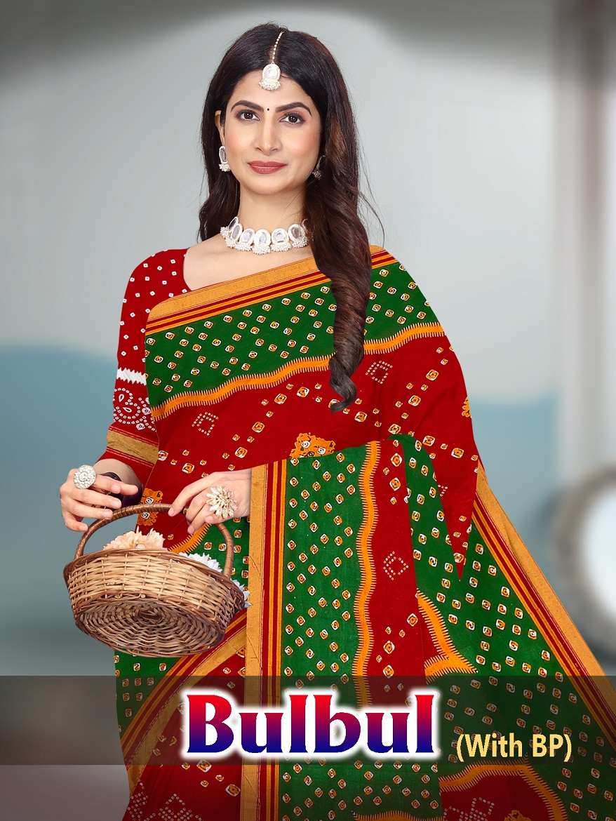 Bulbul Pure Cotton Printed wholesale saree