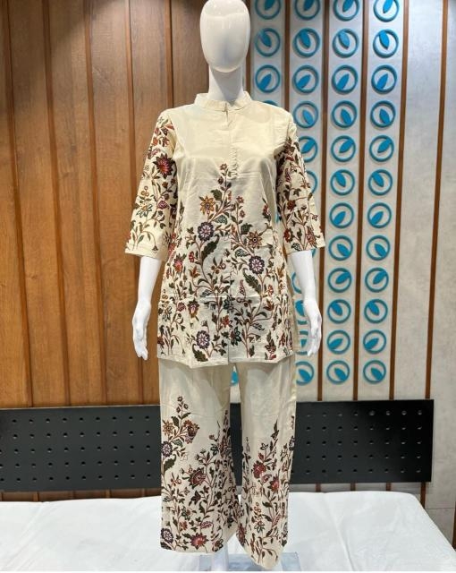 cotton flex daman print hit design full stitch combo co-ord sets