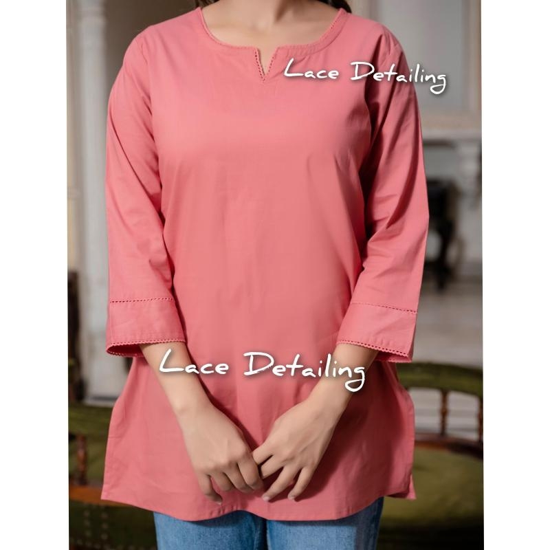 cotton solid premium quality readymade poplin short kurtis online