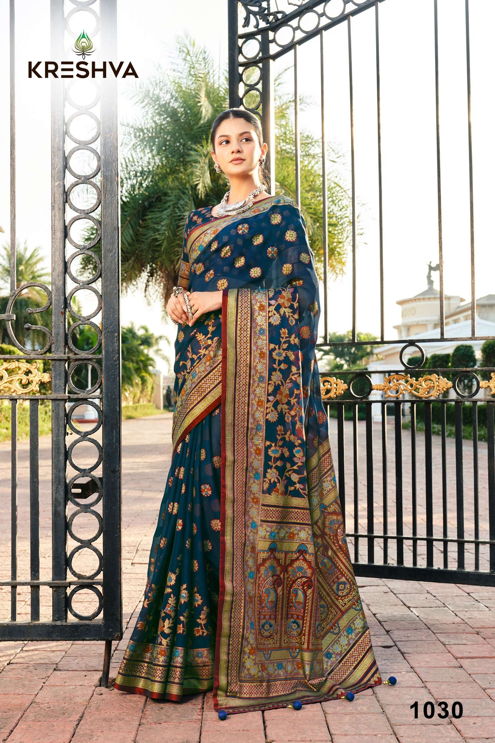 DAMINI LUX P.V. GEORGETTE WITH BURNOUT wholesale saree