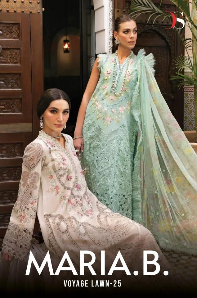 deepsy maria b voyage lawn 25 series 1081-1086 cotton wholesale suit