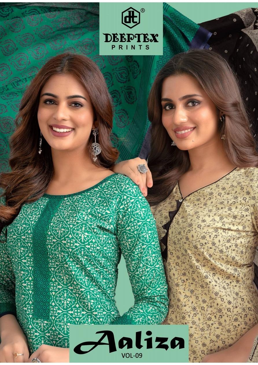 deeptex prints aaliza vol 9 series 9001-9010 cotton wholesale suit