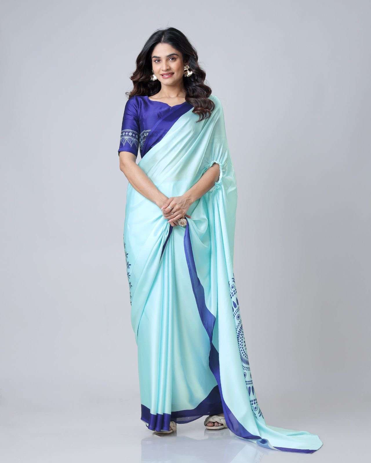 First time designer luxurious georgette satin saree 