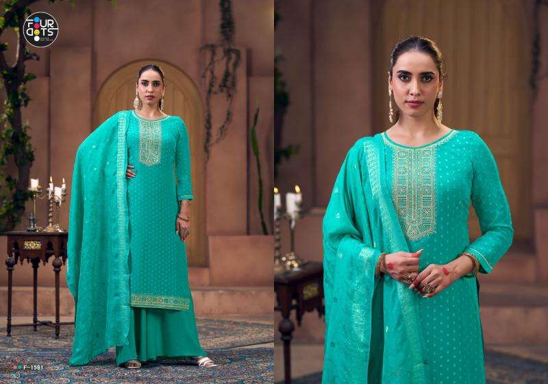 Fourdots amarpali vol-2 series 1591-1594 viscose jacquard wholesale suit