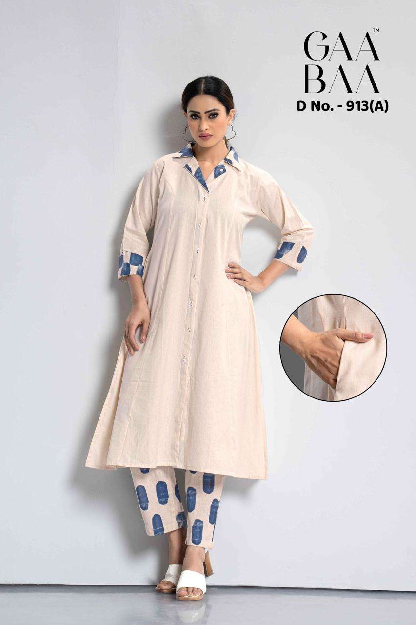 GAABAA D.NO. 913 cotton flex print co-ord set in wholesale