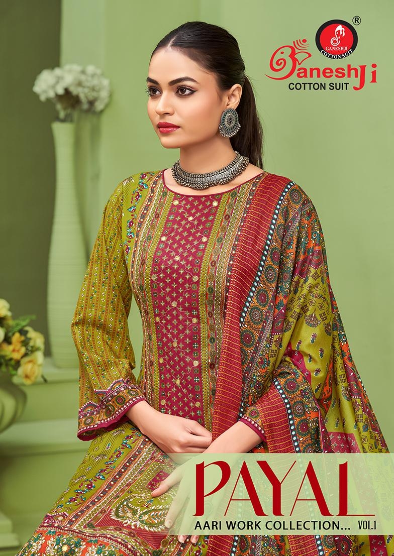 Ganeshji Payal Vol-1 series 1001-1008  Heavy Soft Cotton wholesale suit 
