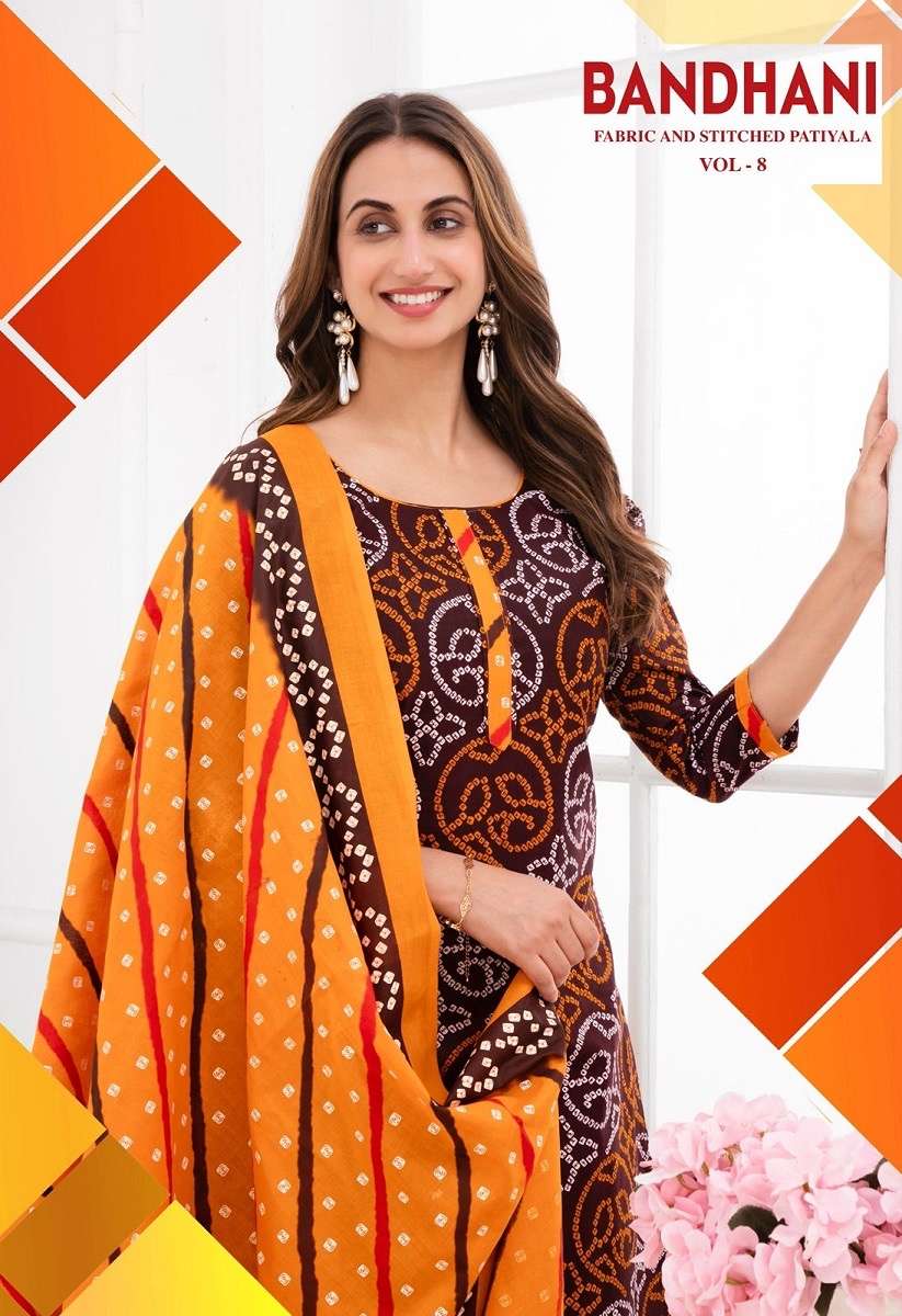Ganpati bandhani vol 8 series 801-815 heavy lawn cotton wholesale suit