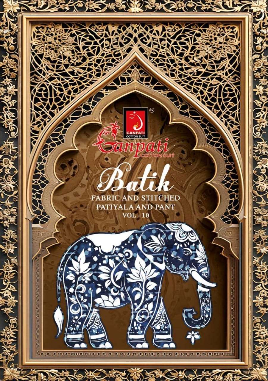 Ganpati batik vol-10 series 1001-1015 heavy cotton wholesale suit