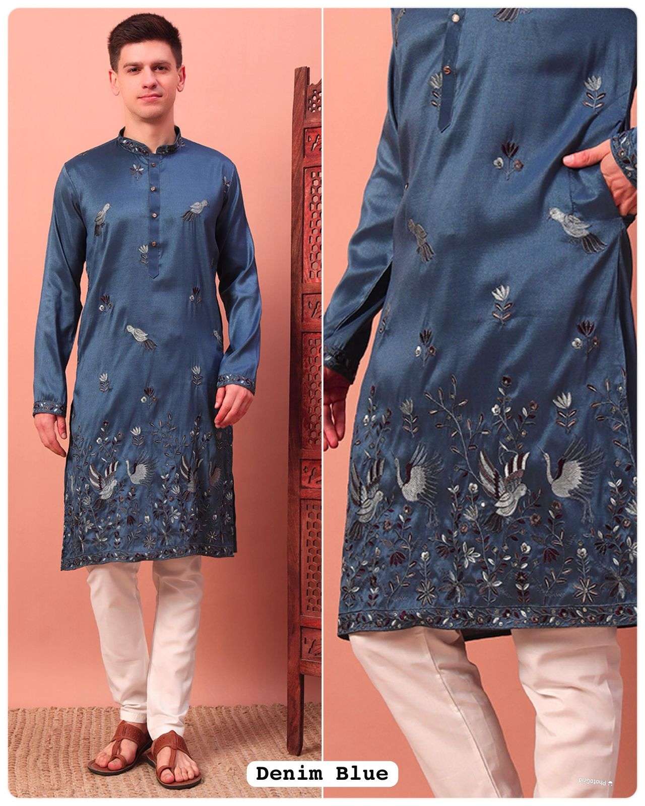 Grand Utsav Premium Silk wholesale With Embroidery sequins work kurta pajama 