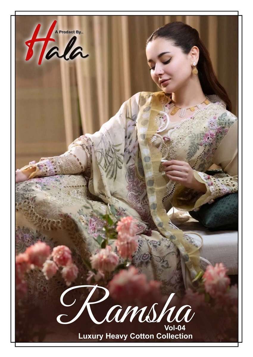 Hala ramsha vol-4 series 4001-4006 heavy cotton wholesale suit