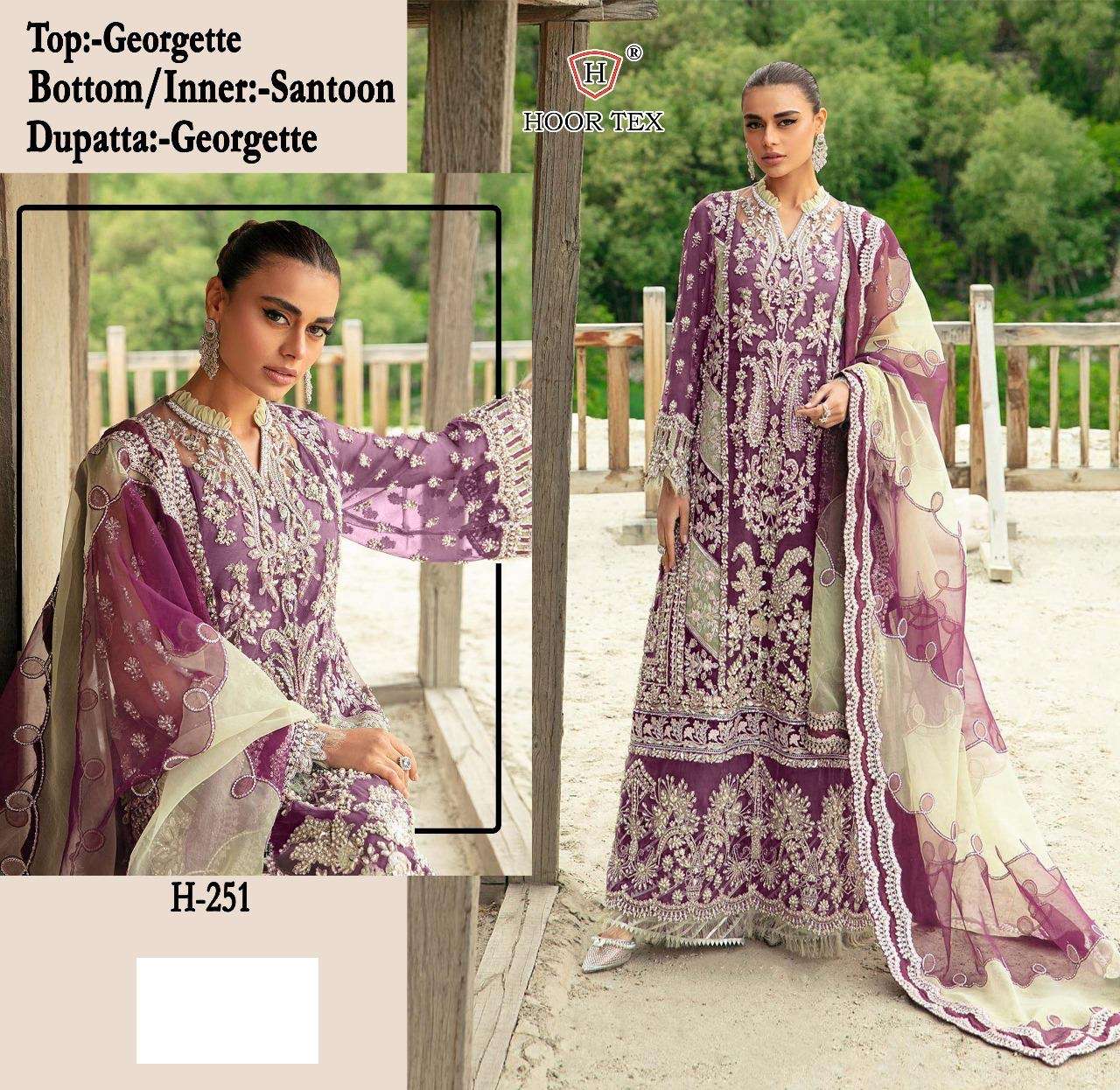 Hoor tex H-251 faux georgette wholesale suit