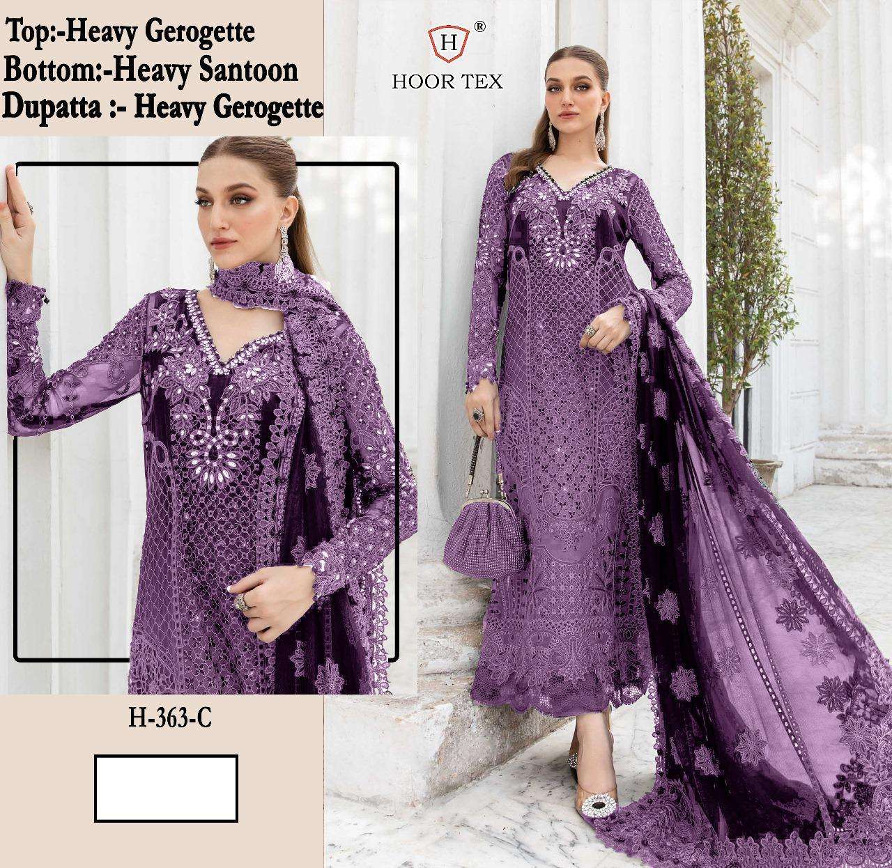 hoor tex H-363 A To E FOX GEORGETTE SHEDED wholesale suit 