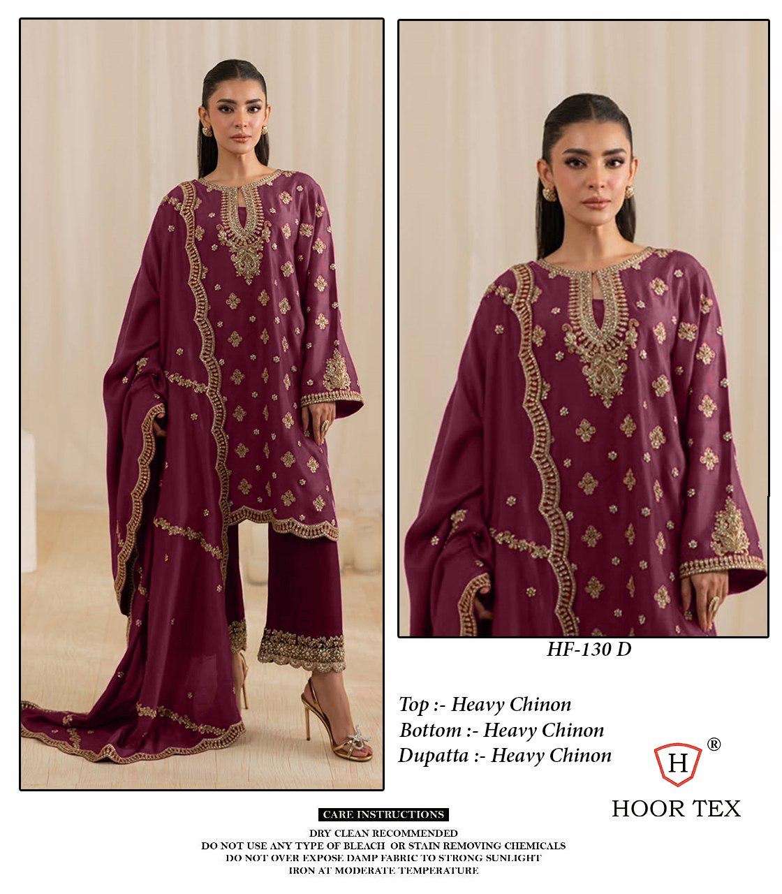 Hoor tex HF-130 A TO D designer heavy chinon wholesale suit