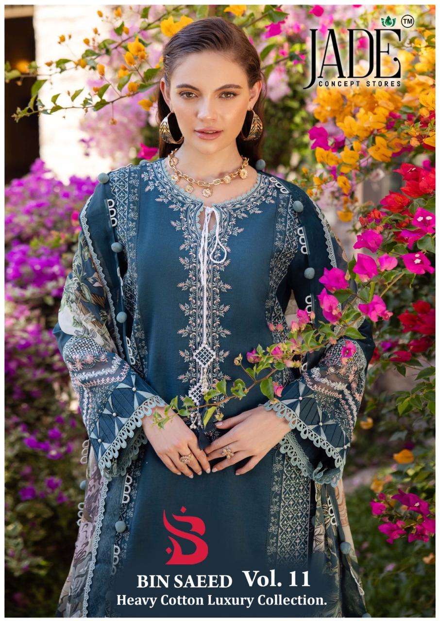 Jade Binsaeed Vol-11 series 1101-1106 Heavy Cotton wholesale suit 