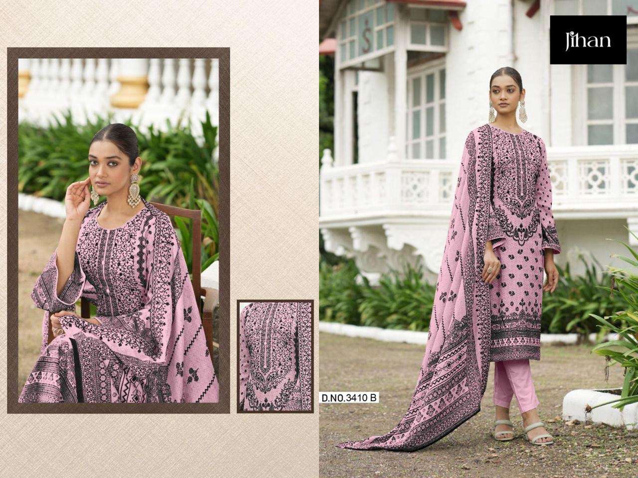 Jihan 3410 designer pure lawn wholesale suit