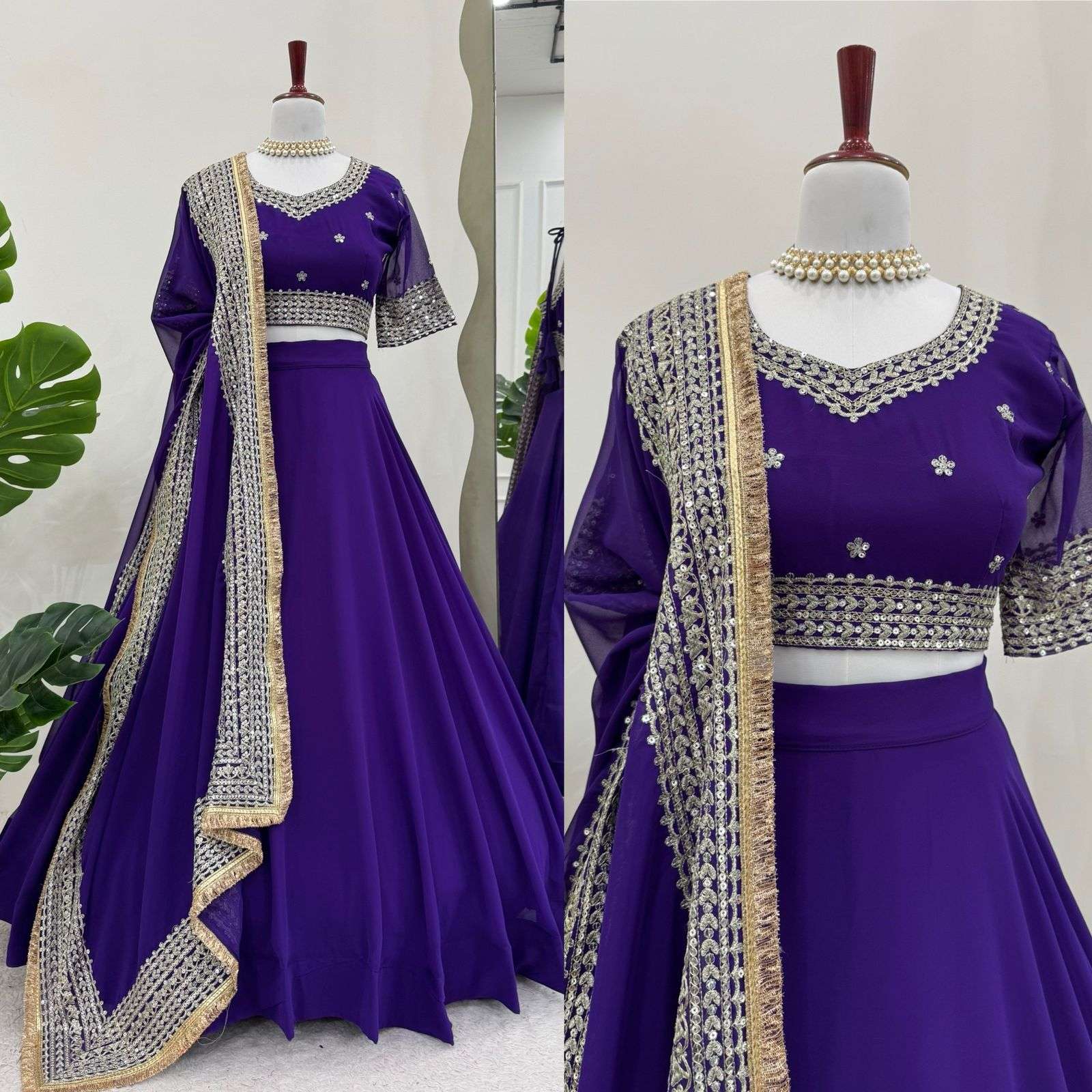 JINAAM -341 Foux Gorgette wholesale lehenga