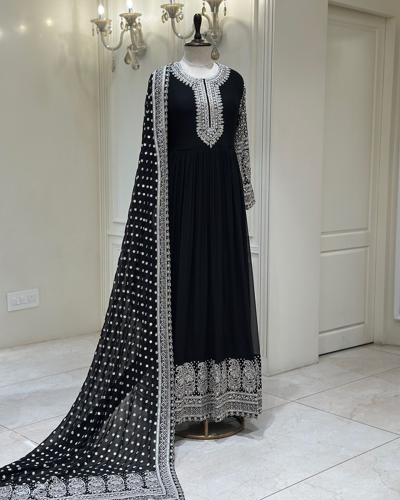  JINAAM :  5856 Foux Gorgette wholesale suit