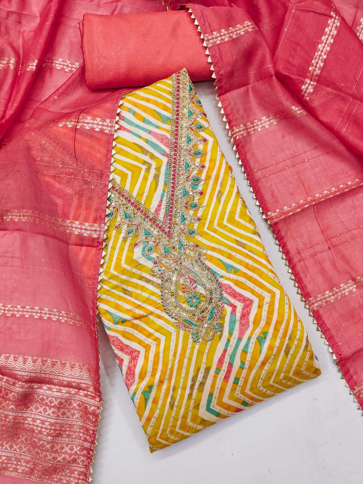 JIVORA PV CHANDERI PRINT KODDING SQUANCE WORK