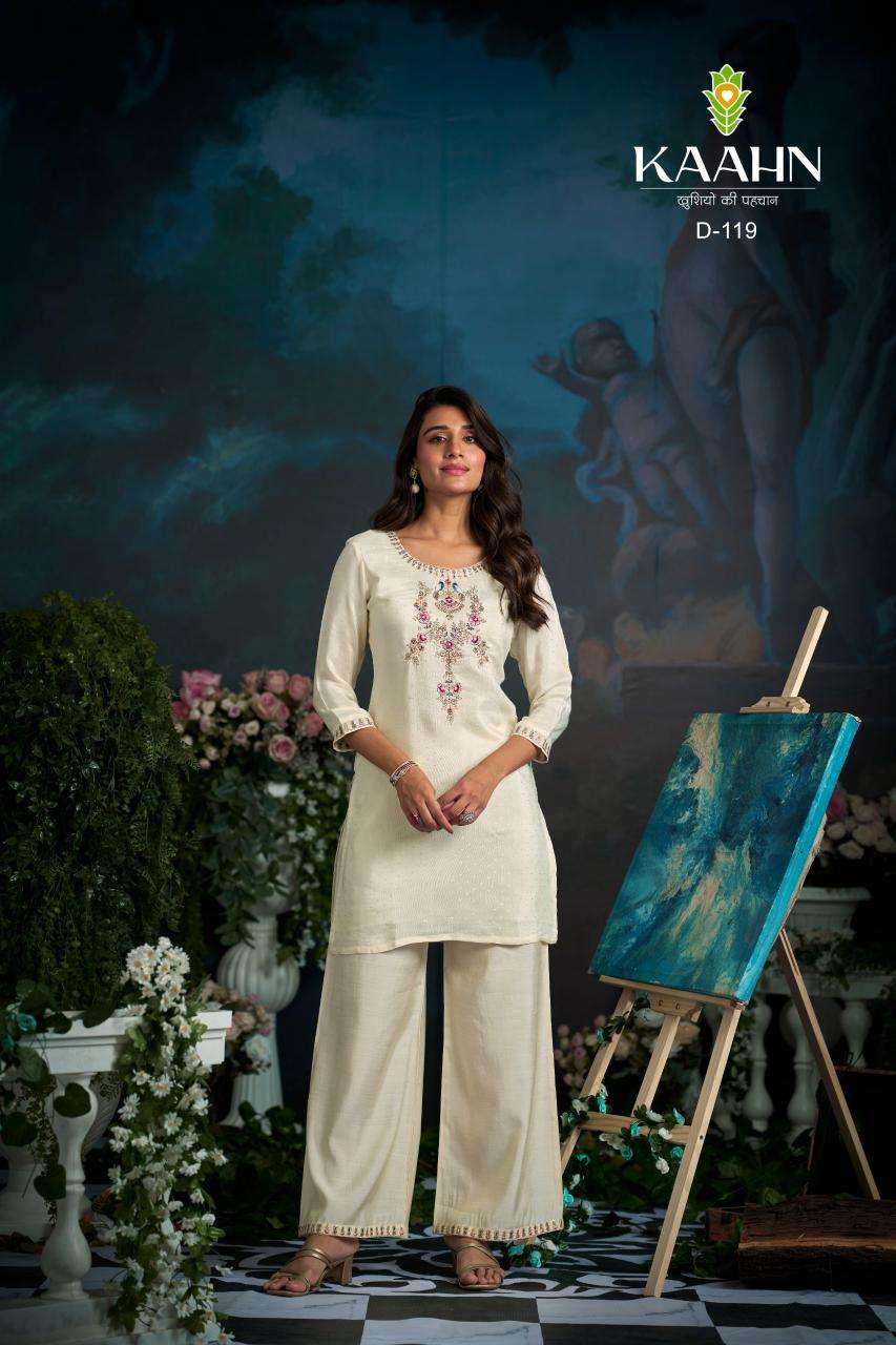 Kaahn 119 muslin top with flared plazzo sets