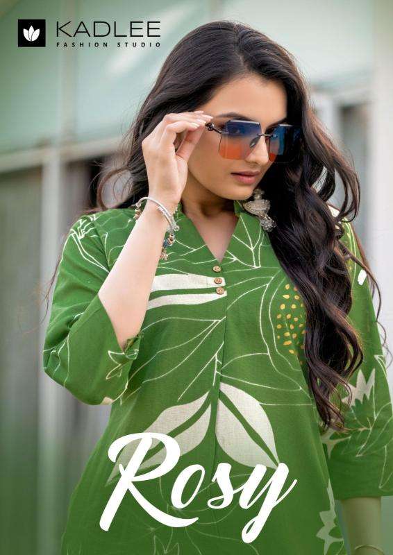 Kadlee rosy series 2001-2005 rayon kurti with bottom