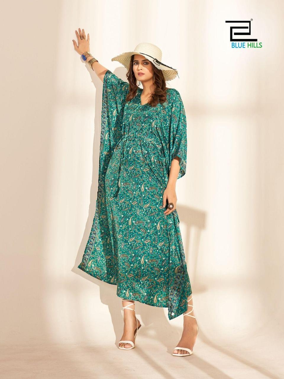 Kaftan vol 2.0 Heavy French Crape print Long Kaftan