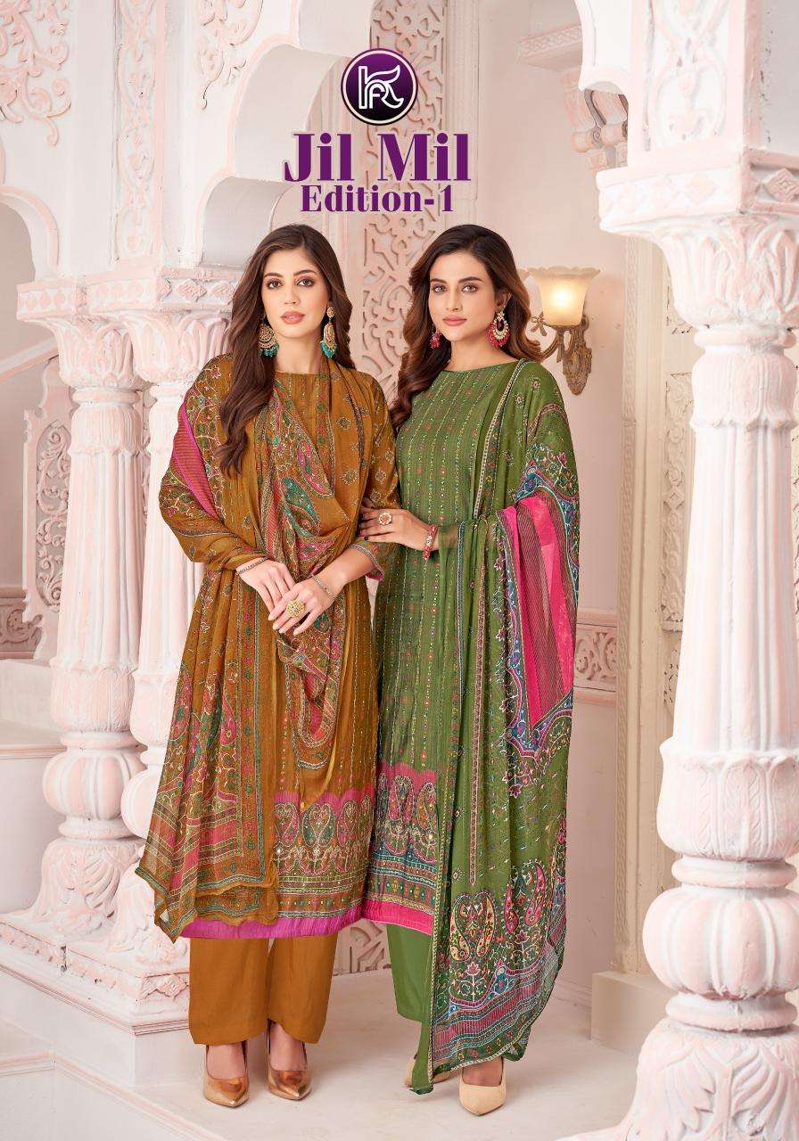 Kala fashion jil mil vol 1 series 30001-30004 muslin wholesale suit