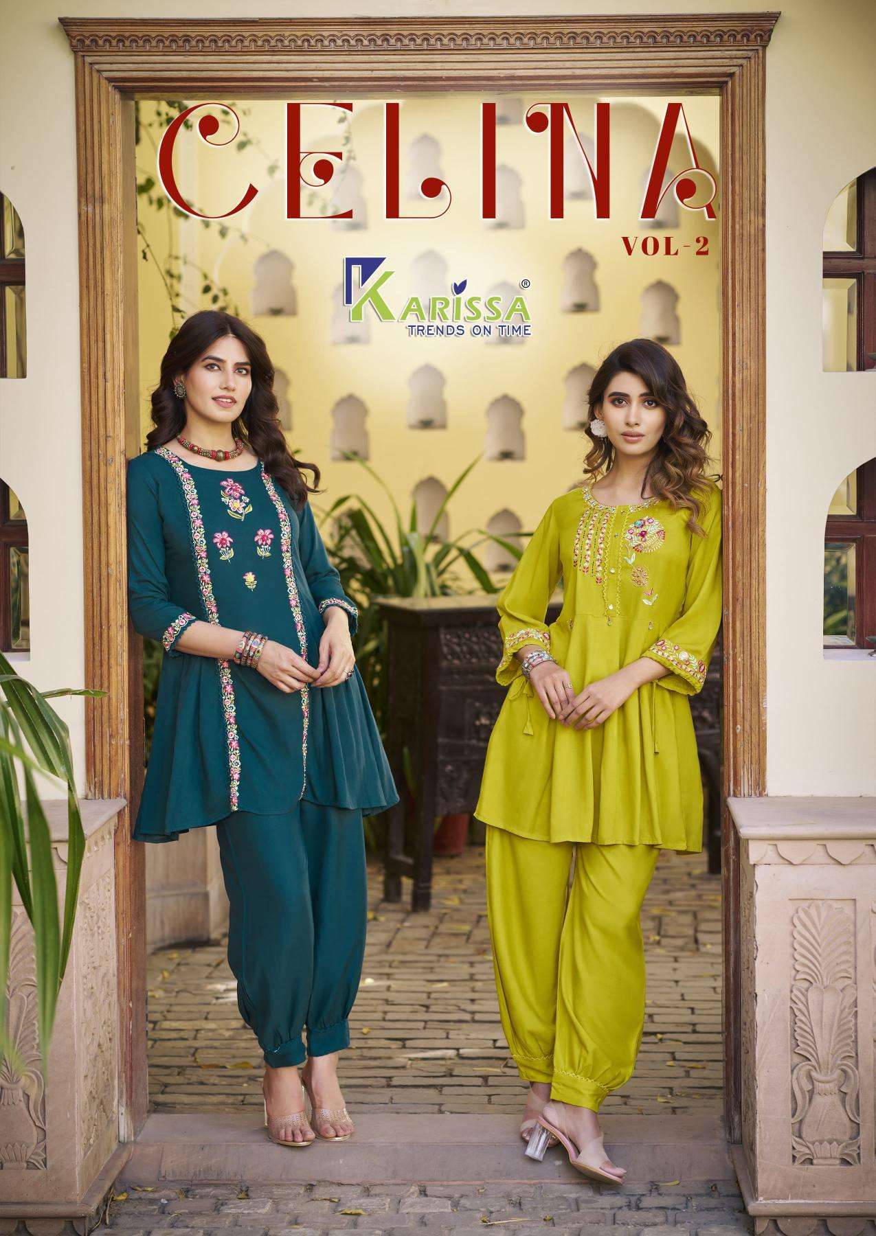 karissa celina vol 2 series 2001-2006 viscose rayon kurti with bottom