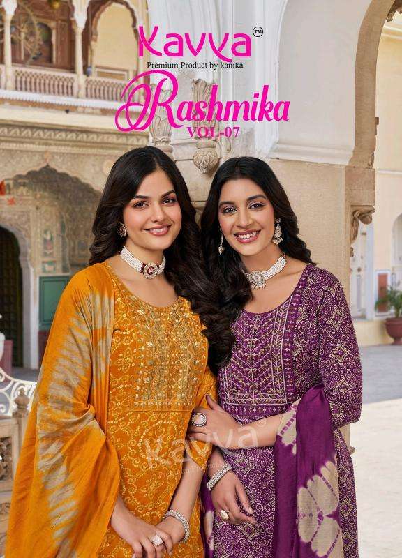 Kavya rashmika vol 7 series 7001-7010 rayon wholesale suit