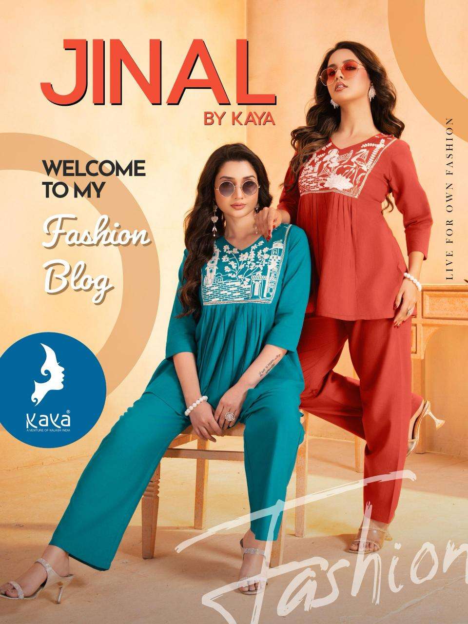 Kaya jinal series 01-04 cotton wholesale kurti with bottom