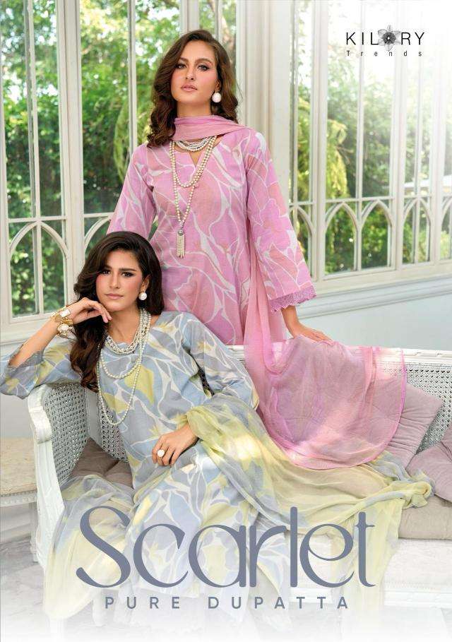 Kilory trends scarlet series 1381-1384 lawn cotton wholesale suit