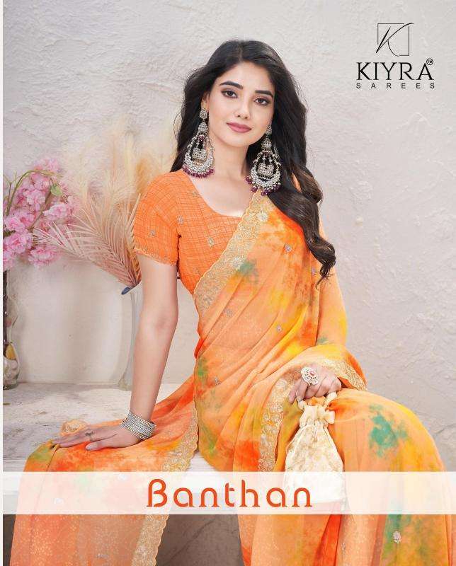 kiyra banthan series 1001-1006 georgette wholesale saree