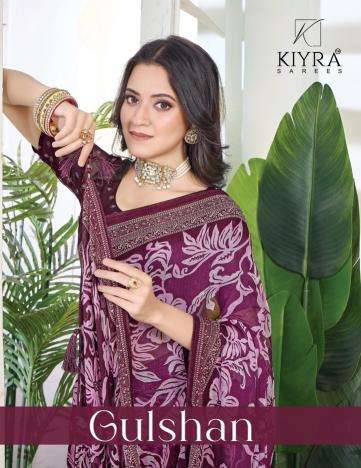 kiyra gulshan series 1001-1006 dull moss wholesale saree