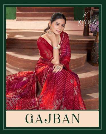 Kiyra sarees gajban series 1001-1006 georgette wholesale saree