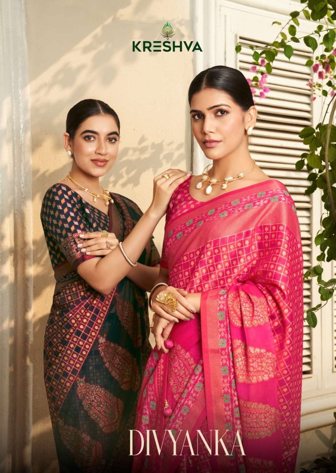 Kreshva divyanka series 1054-1056 georgette wholesale saree