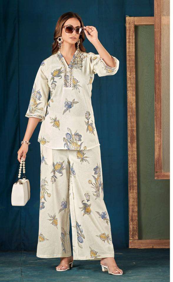 Ladies flavour 3220-3221 cotton flex print co-ord sets