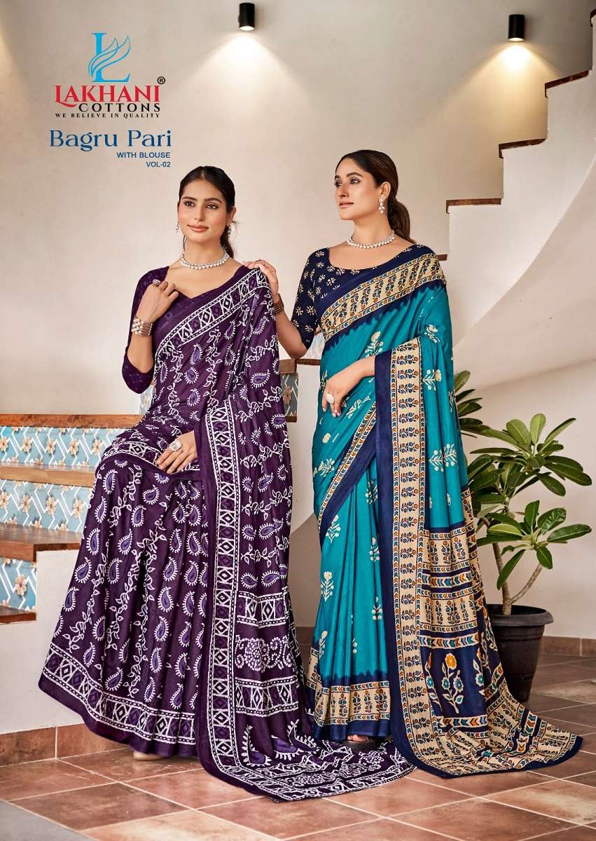 Lakhani Bagru Pari Vol-2 series 1011-1020 Pure Cotton wholesale saree