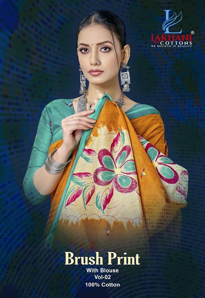Lakhani brush print vol 2 series 2001-2010 cotton wholesale saree