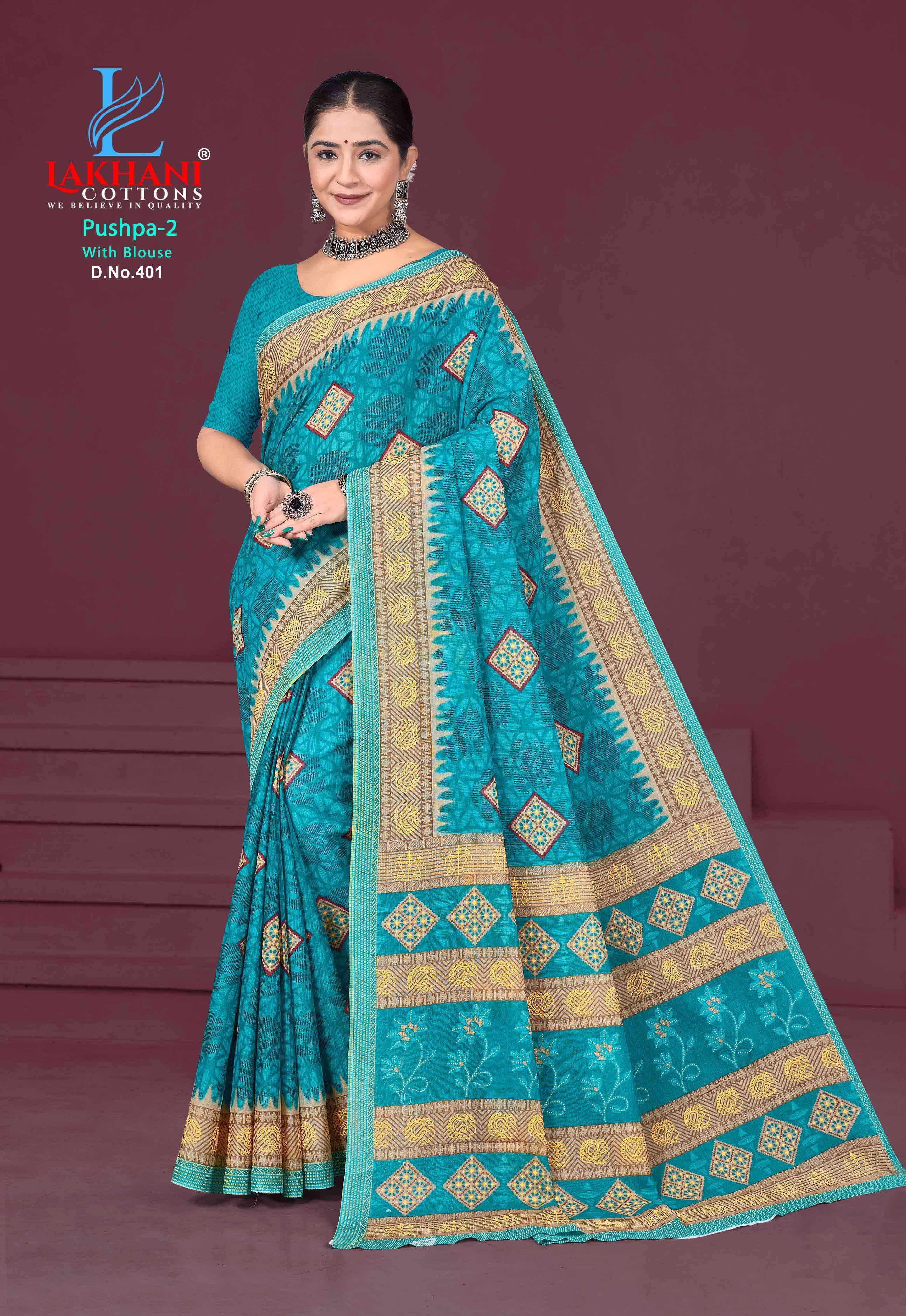 Lakhani pushpa vol 2 series 401-420 cotton wholesale saree