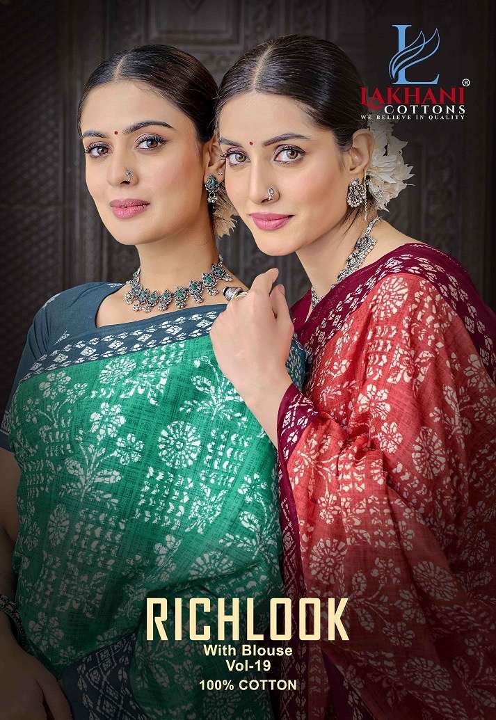 Lakhani rich look vol 19 series 1901-1920 cotton wholesale saree
