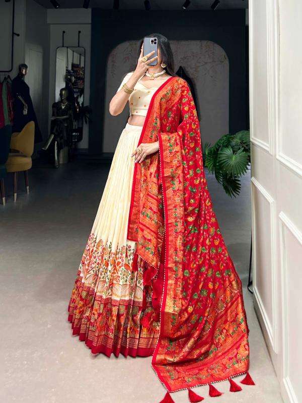 lnb1245 tussar silk half saree stitch lehenga unstitch choli exports