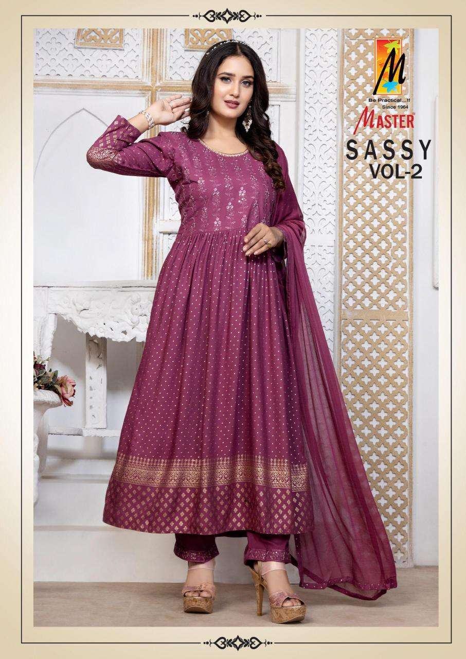 master sassy vol 2 series 201-208 rayon wholesale suit 