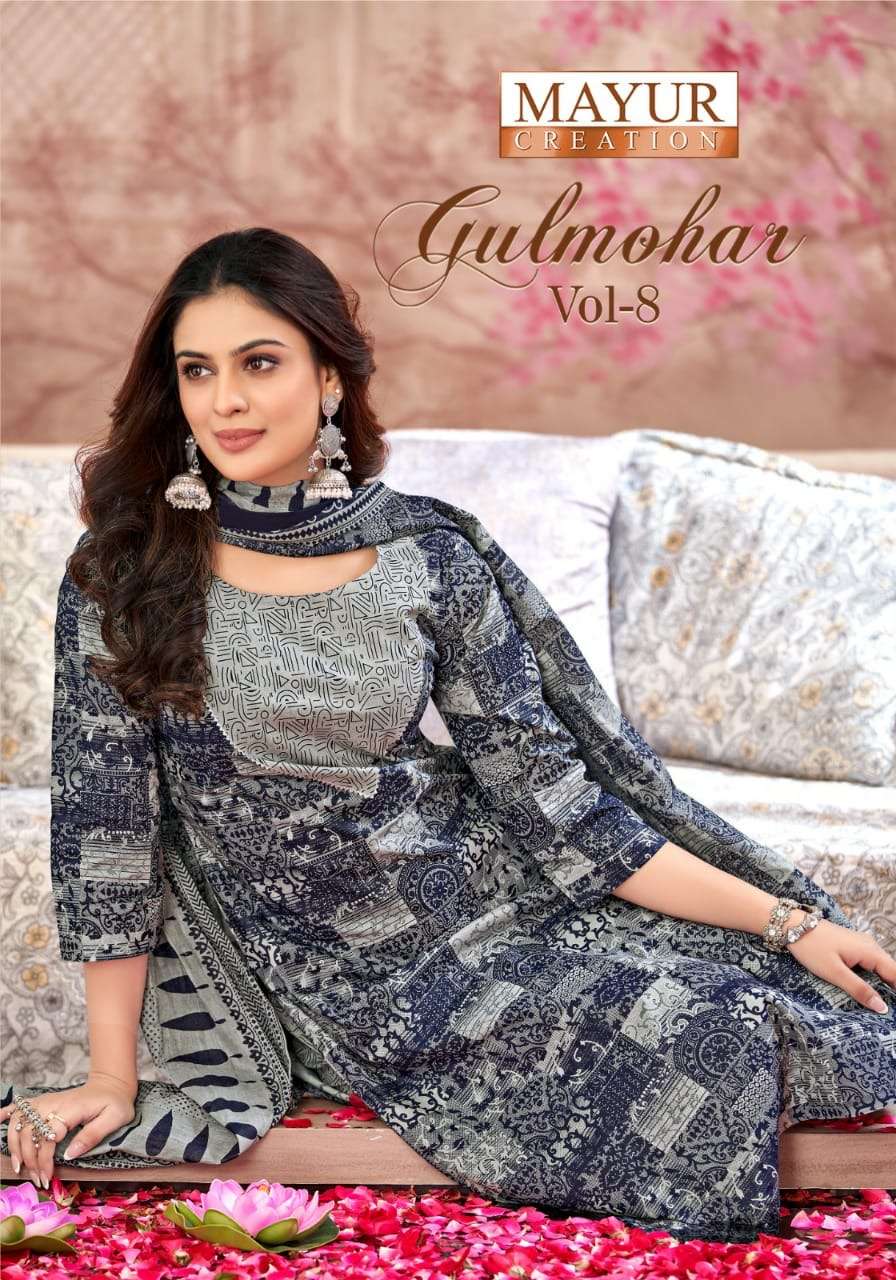 Mayur gulmohar vol-8 series 8001-8010 cotton wholesale suit