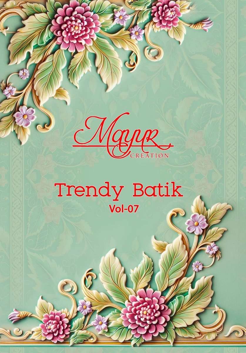 Mayur trendy batik vol-7 series 7001-7010 cotton wholesale suit