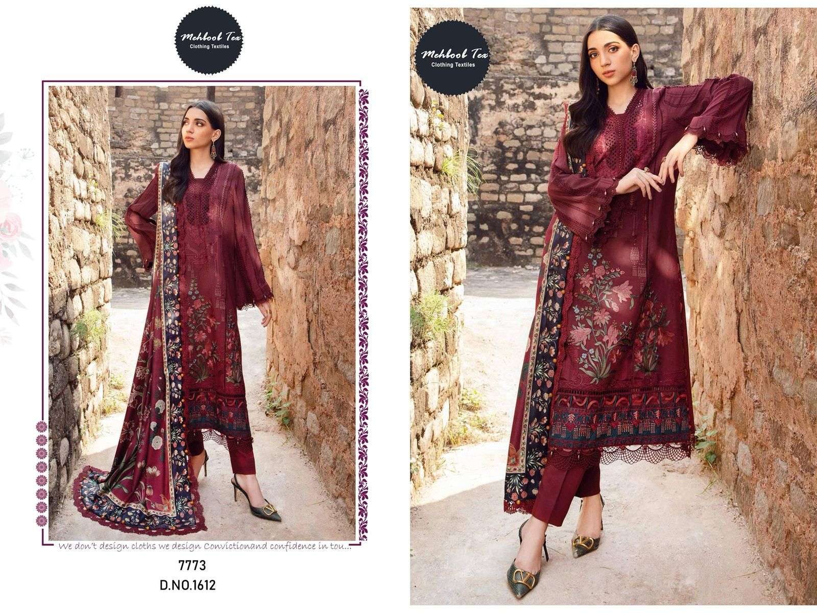 MEHBBOB TEX MARIA B Emb Rayon Collection 1612 Pure visocse rayon wholesale suit 